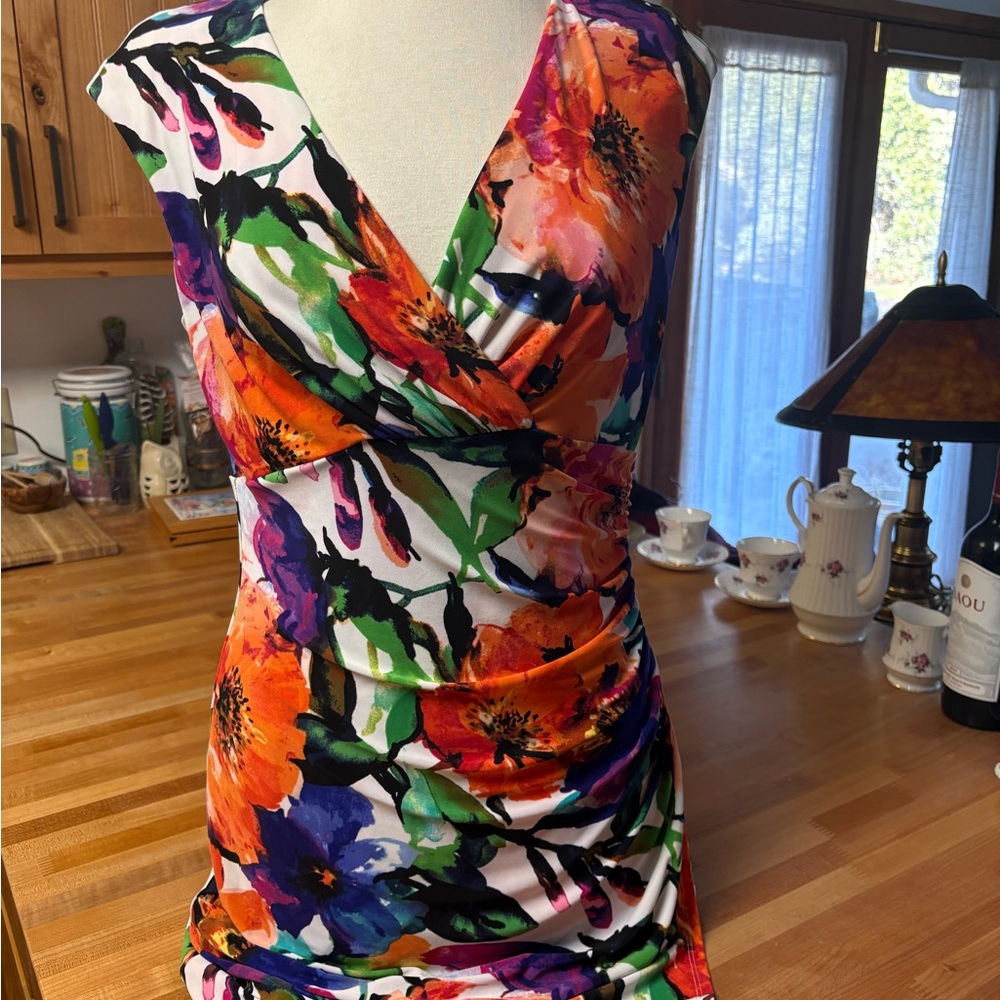 Lauren Ralph Lauren Cocktail Dress Floral Midi - Picture 7 of 11